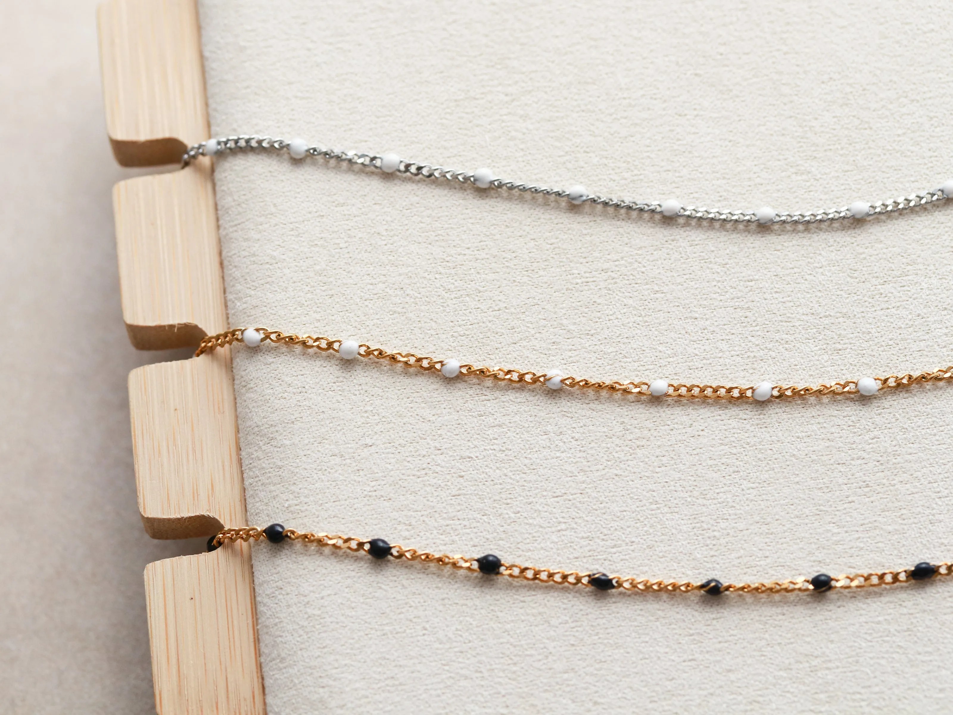 Enamel Curb Chain | Black, White