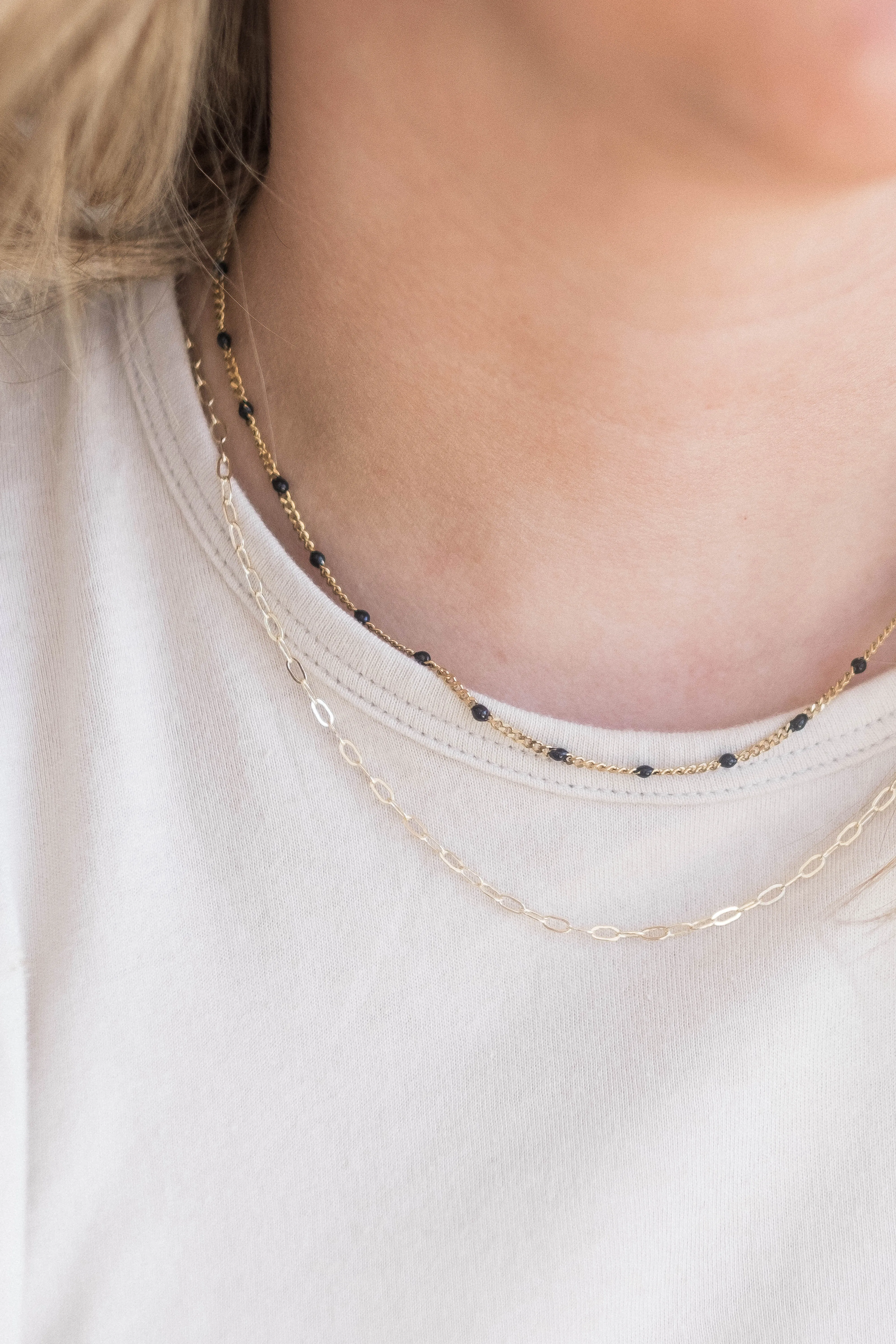 Enamel Curb Chain | Black, White