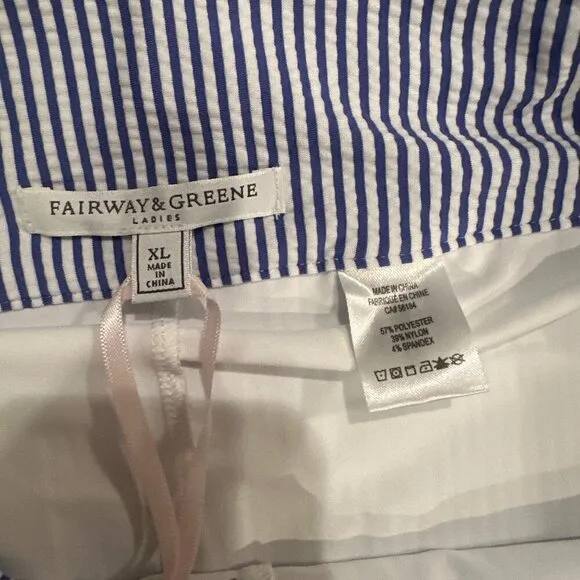 FAIRWAY &amp; GREENE WOMENS SIZE XL BLUE AND WHITE STRIPE TENNIS GOLF SKORT NEW