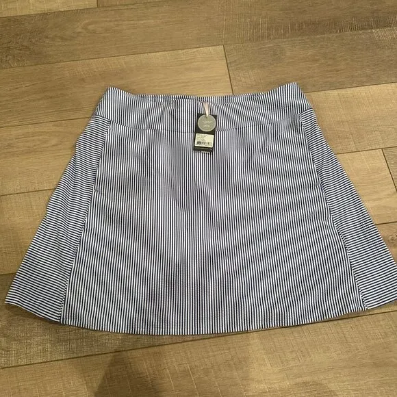 FAIRWAY &amp; GREENE WOMENS SIZE XL BLUE AND WHITE STRIPE TENNIS GOLF SKORT NEW