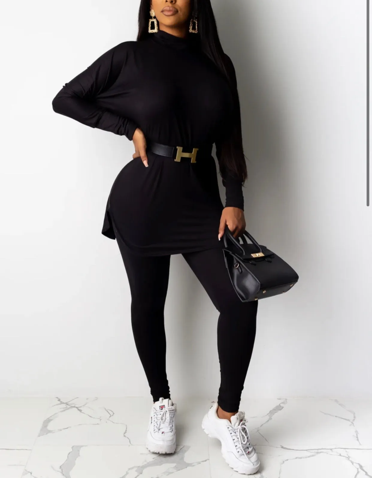 FALL OLIVE COLOR!  MOCK NECK MATCHING PANTS SET‼️