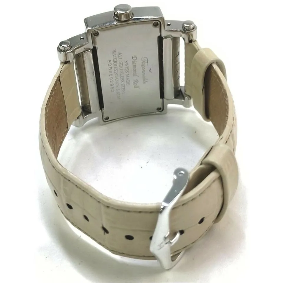 Façonnable 38mm Silver Diamond Square Watch 862915