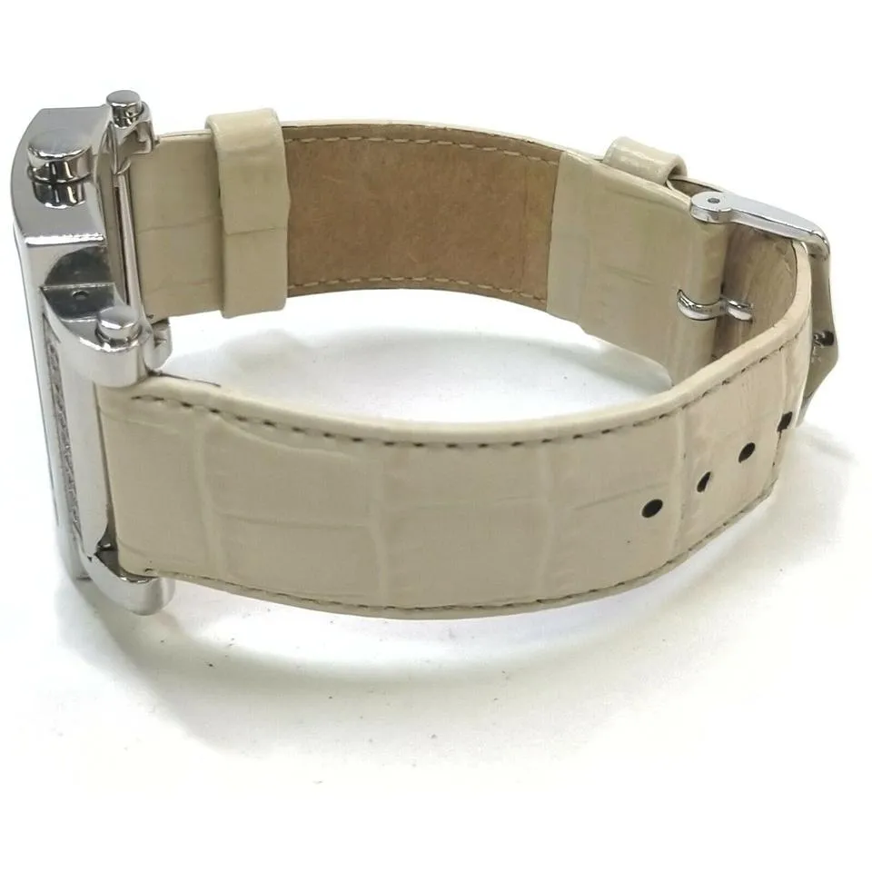 Façonnable 38mm Silver Diamond Square Watch 862915