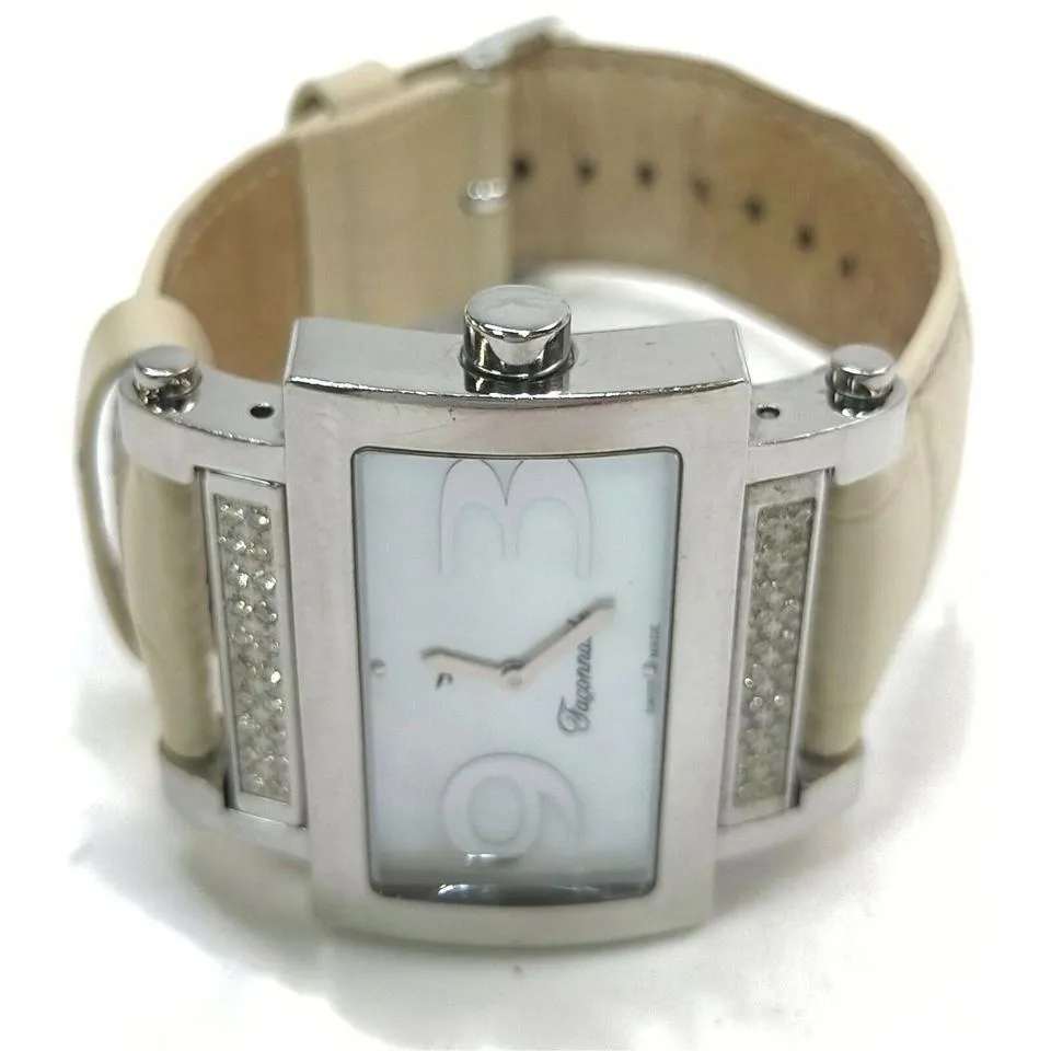 Façonnable 38mm Silver Diamond Square Watch 862915