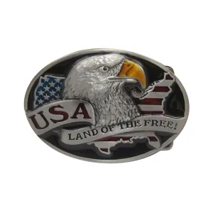 Fashion Brand Designer Cowboy Belt Buckle Diy 3D Eagle USA LAND OF THE FREE Metal Buckle Men Boy New Luxury Badge Belt Buckles