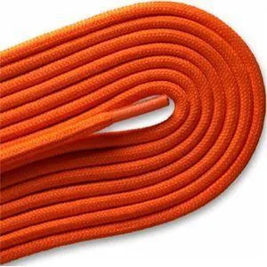 Fashion Casual/Athletic Round 3/16" Laces Custom Length with Tip - Neon Orange (1 Pair Pack) Shoelaces