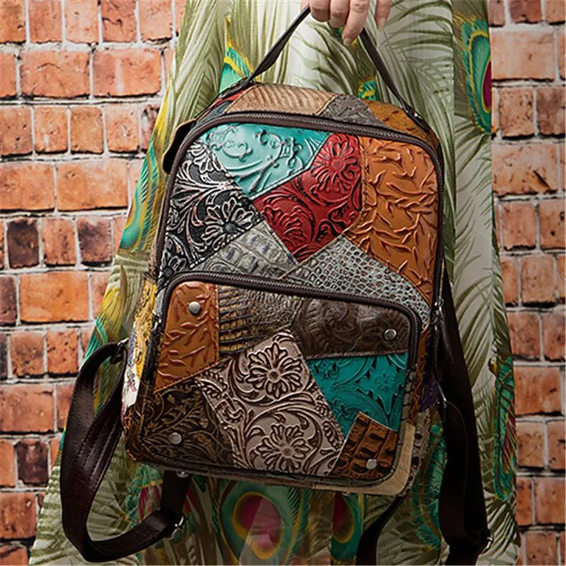 Fashion Delicate Womens Durable Patchwork Backpacks