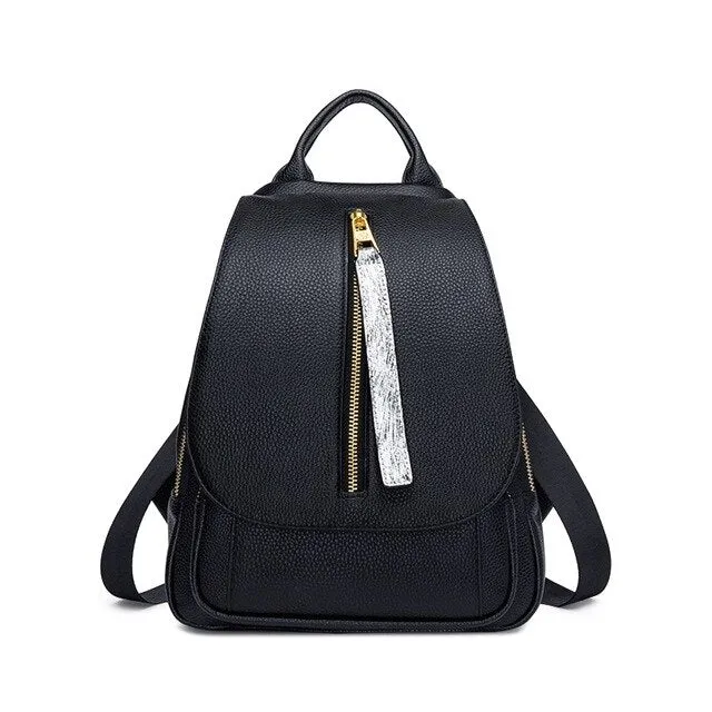 Fashion Designer Women Genuine Leather Backpack Shoulder School Bags for Teenagers Travel Cowhide Female Knapsack#HS205