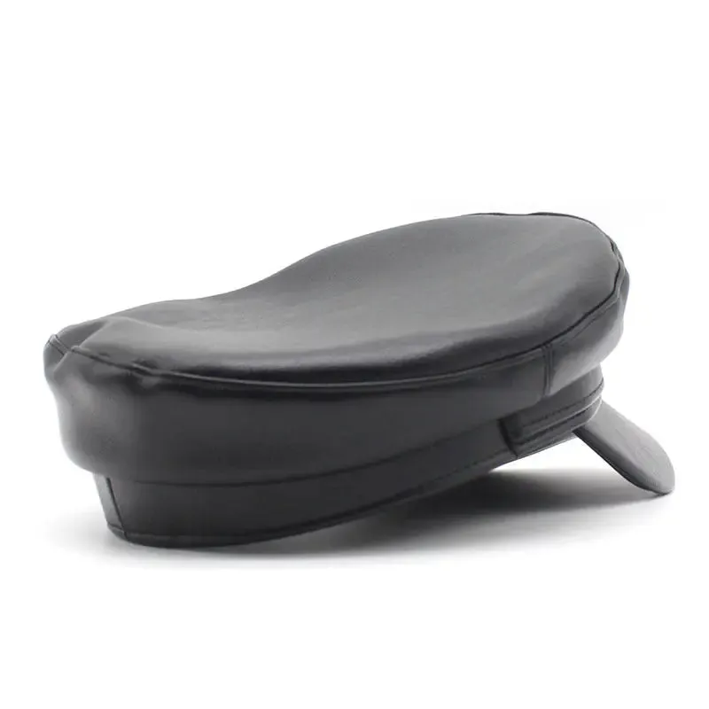 Fashion Simple PU Leather Solid Color Beret