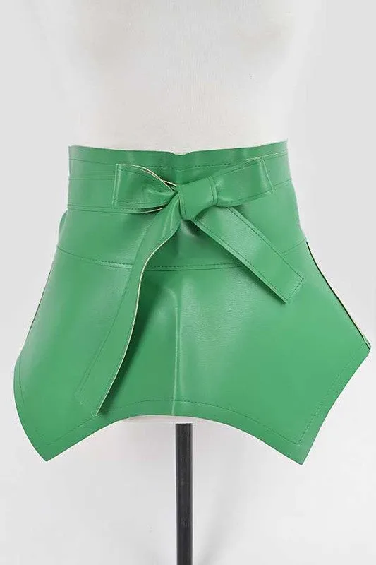 Faux Leather Wrap Around Tie Belt