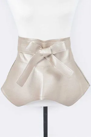 Faux Leather Wrap Around Tie Belt