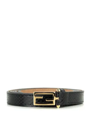 Fendi Black Snake Print Thin Baguette Double Wrap Belt sz 75/ 30"