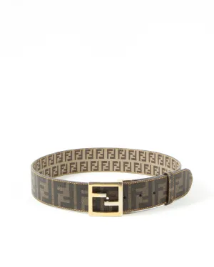 Fendi Brown Zucca/Zucchino Convertible Canvas Belt - 80
