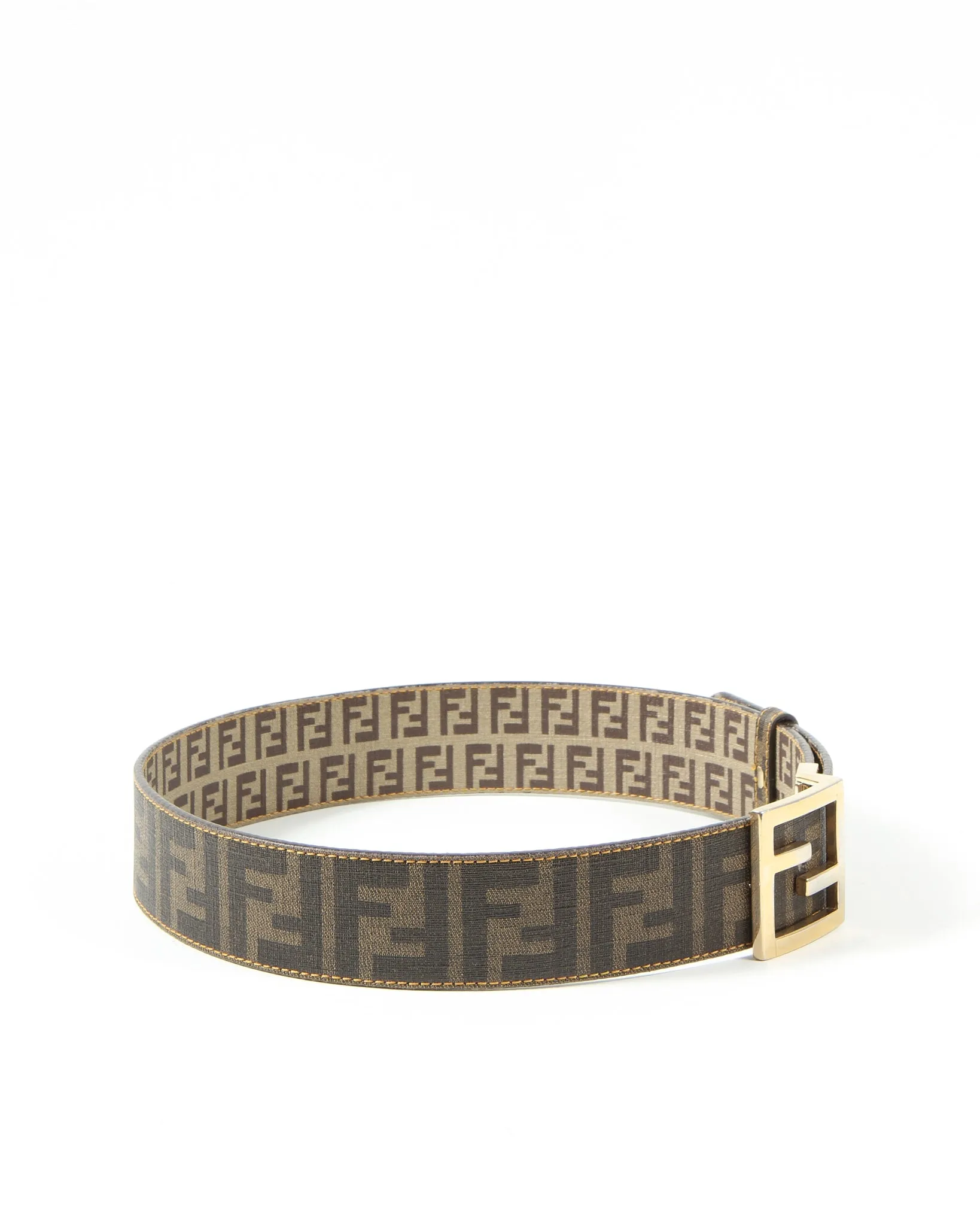 Fendi Brown Zucca/Zucchino Convertible Canvas Belt - 80