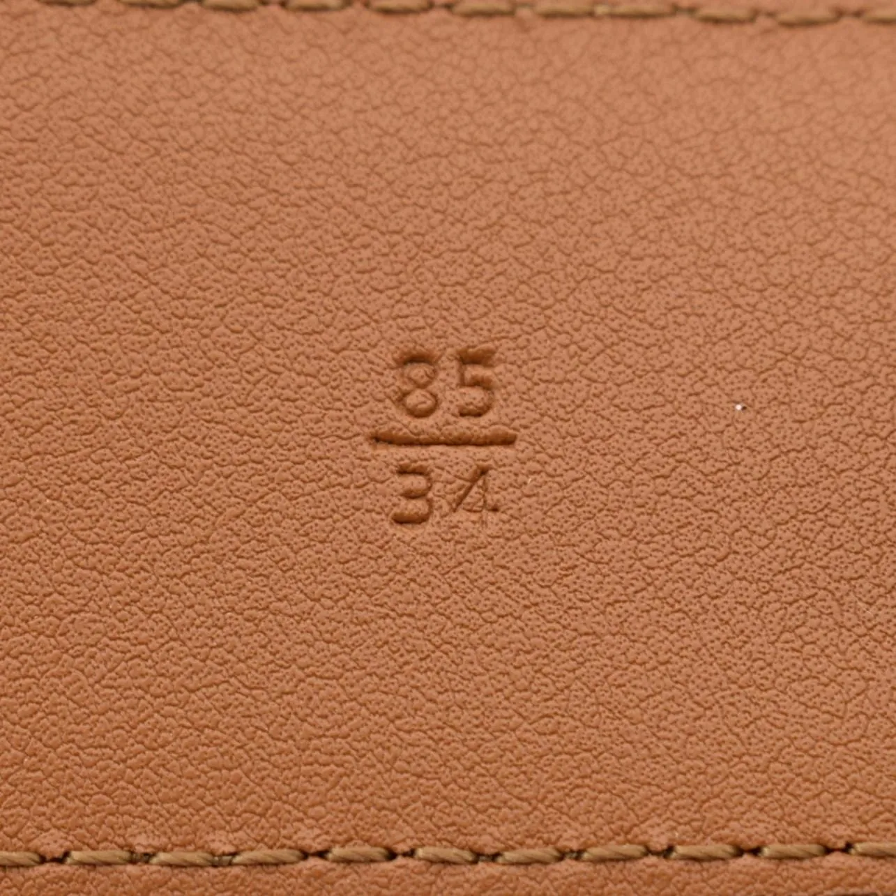 FENDI FF Leather Waist Belt Tan Size 85/34