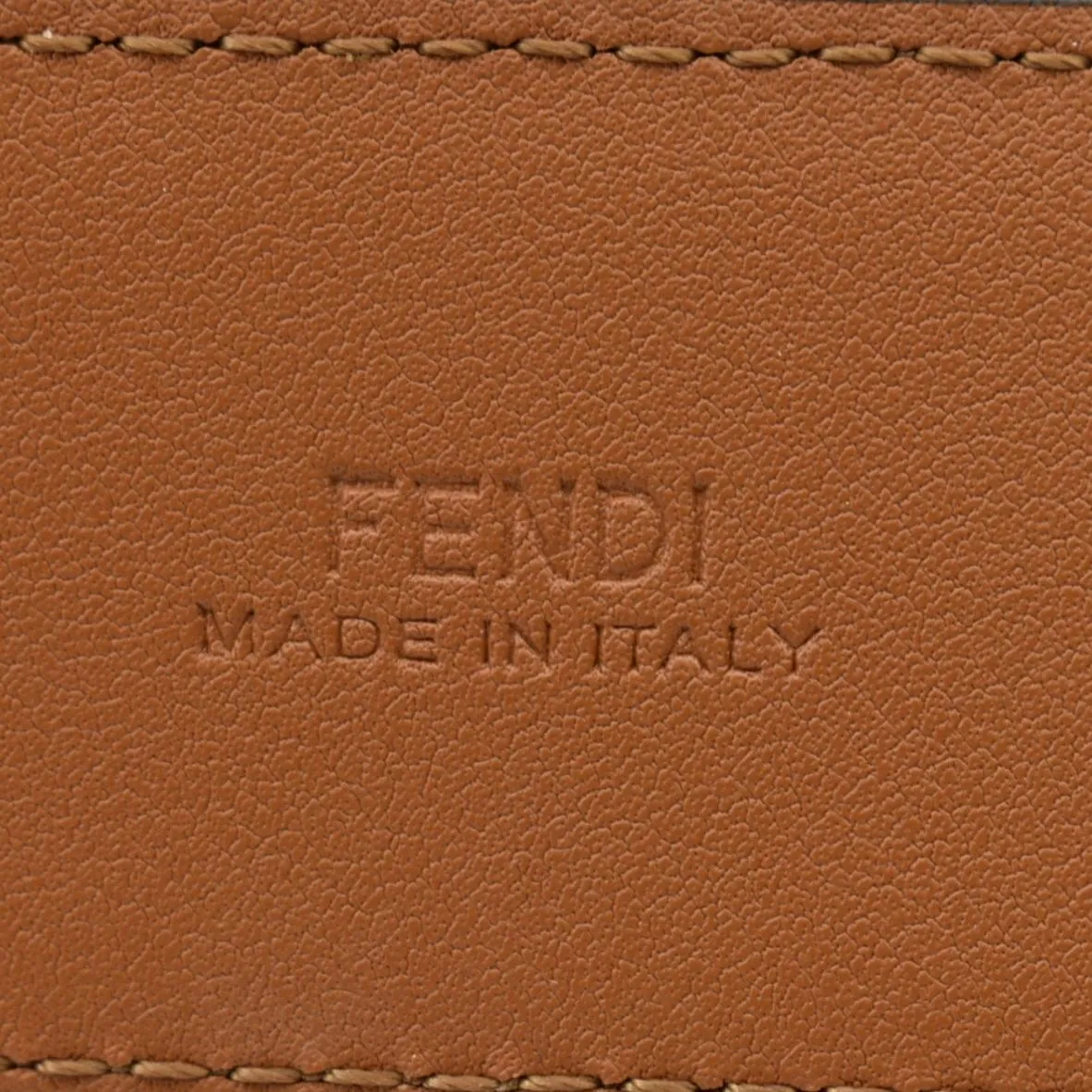 FENDI FF Leather Waist Belt Tan Size 85/34