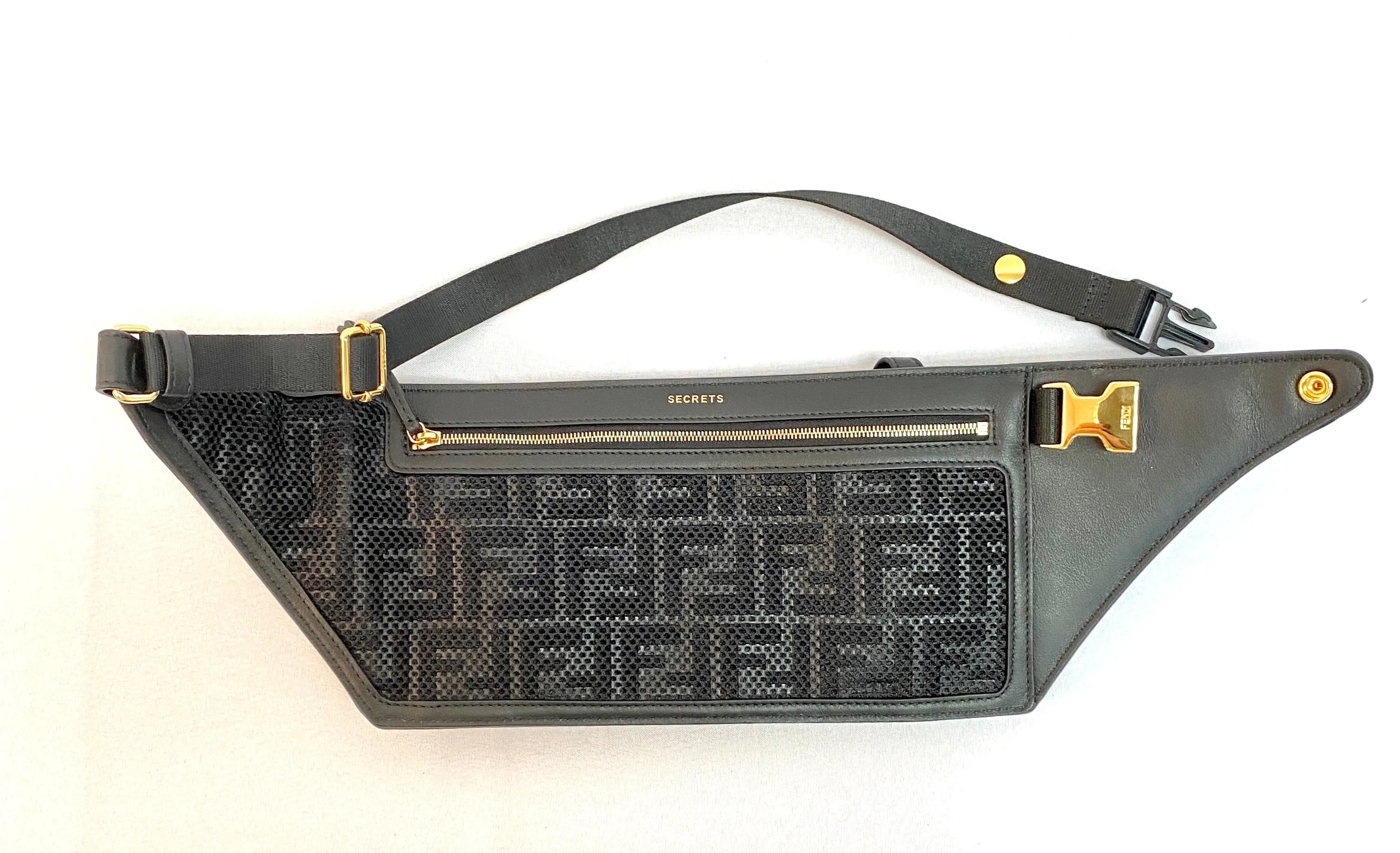 Fendi Roma Black Leather Belt Bag