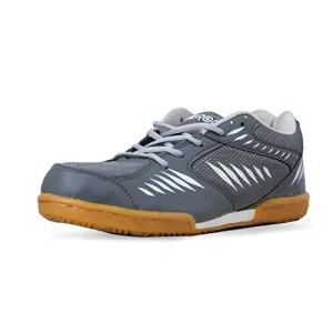 FEROC Men's Yellow, Grey Badminton Shoes - 8