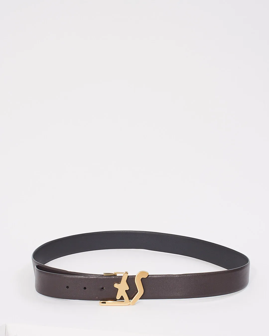 Ferragamo Black/Brown Reversible Leather Belt - 95