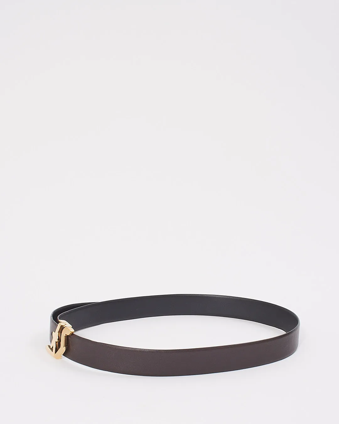 Ferragamo Black/Brown Reversible Leather Belt - 95