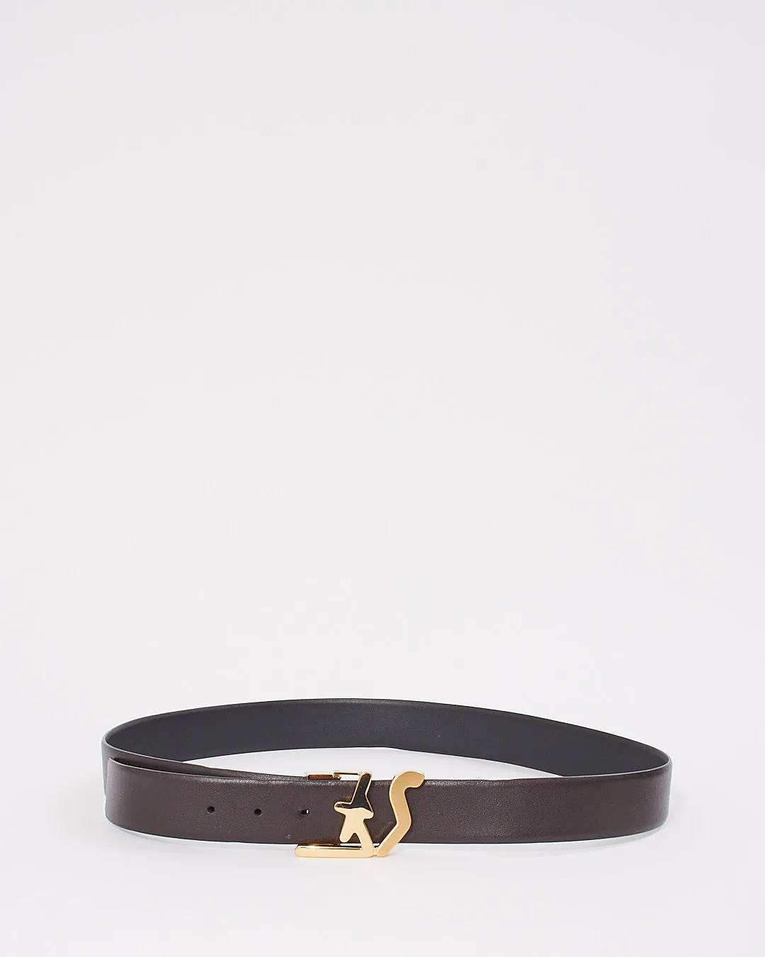Ferragamo Black/Brown Reversible Leather Belt - 95