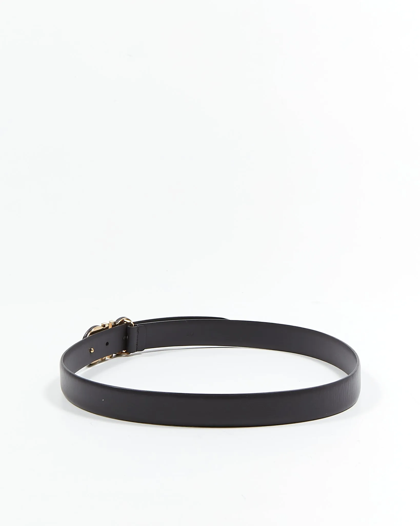 Ferragamo Dark Grey Leather Gancini Belt - 80