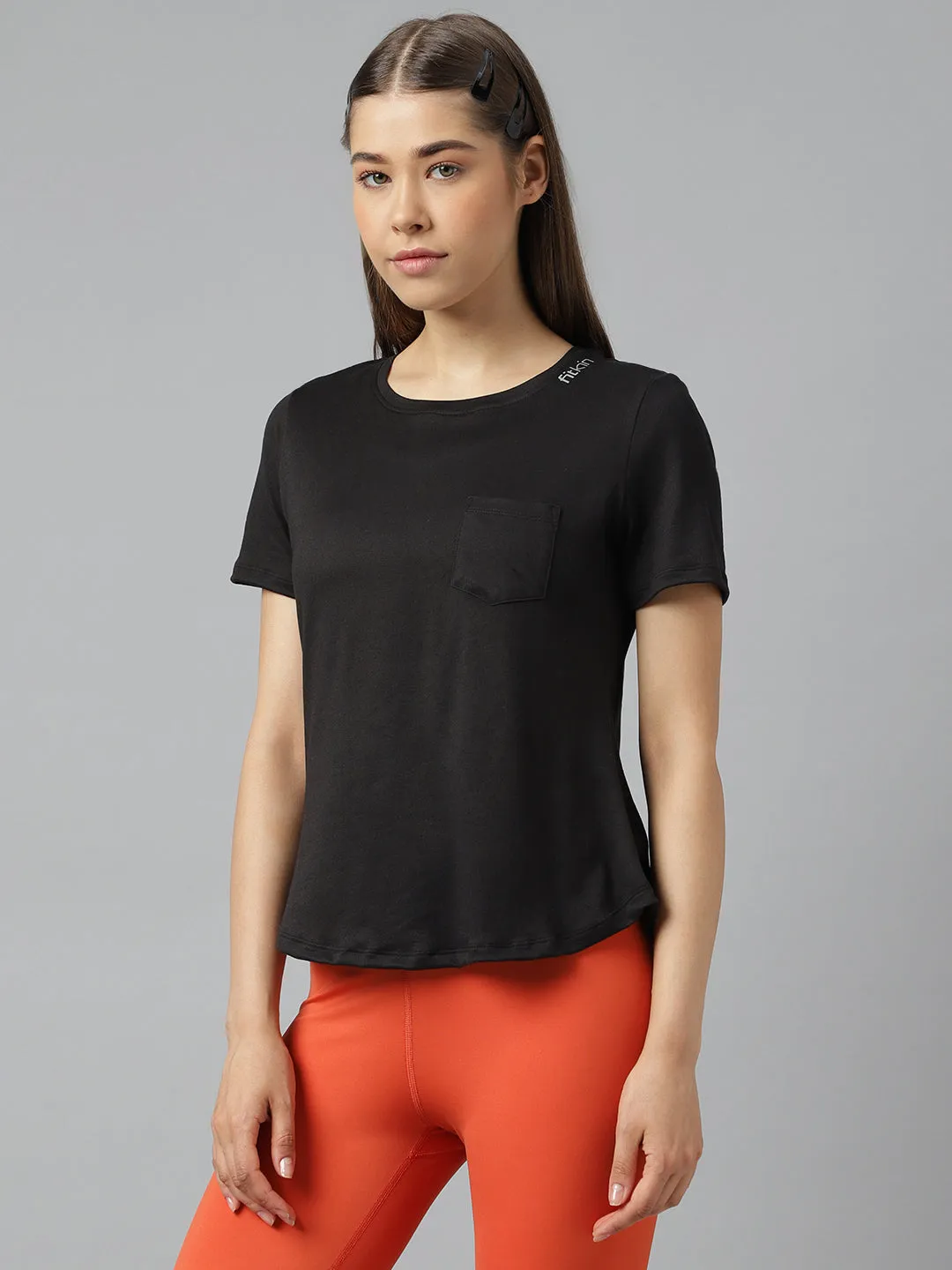 Fitkin women short sleeves t-shirt with laser cut detail