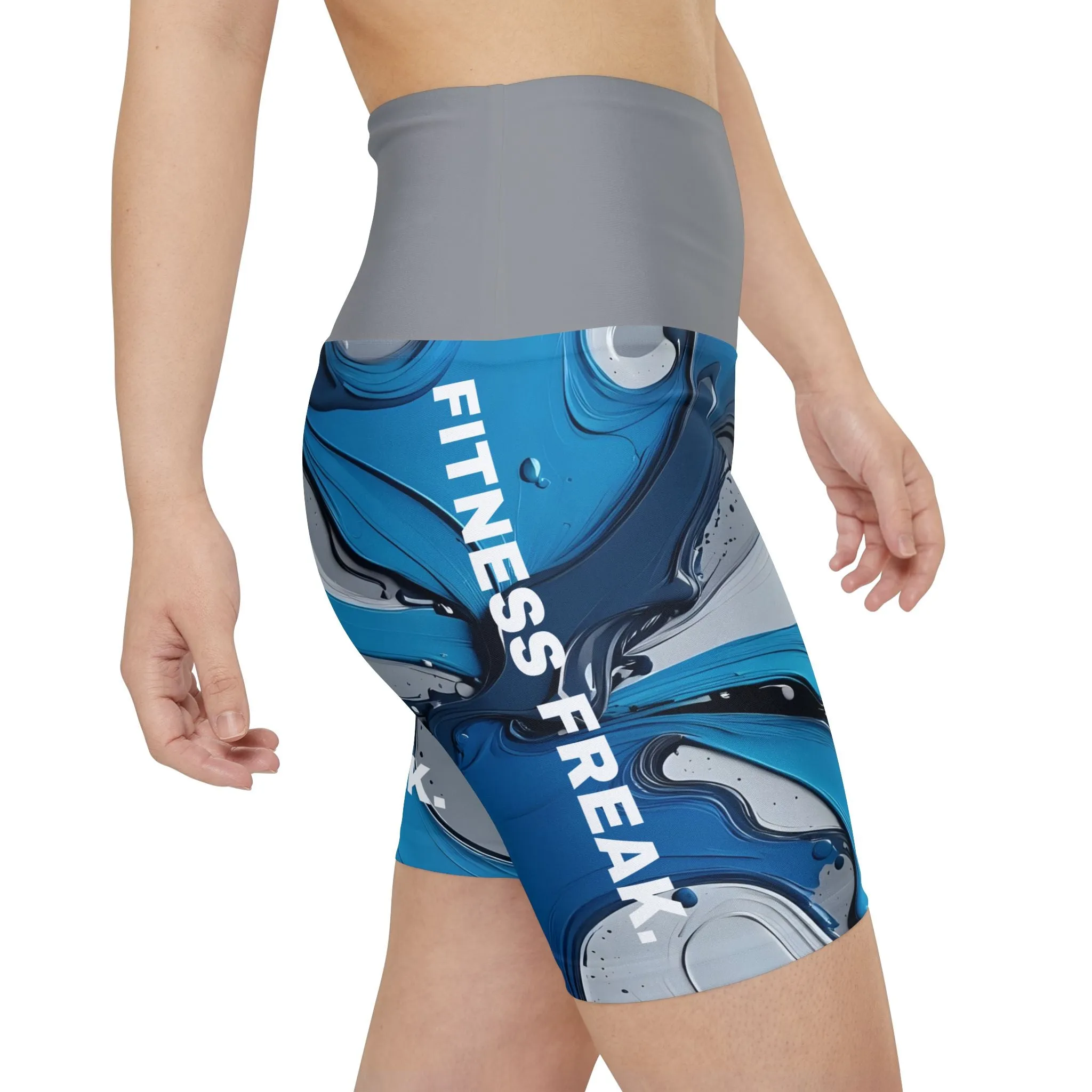 Fitness Freak. Women's High-Waisted Biker Shorts - Graphic  Activewear