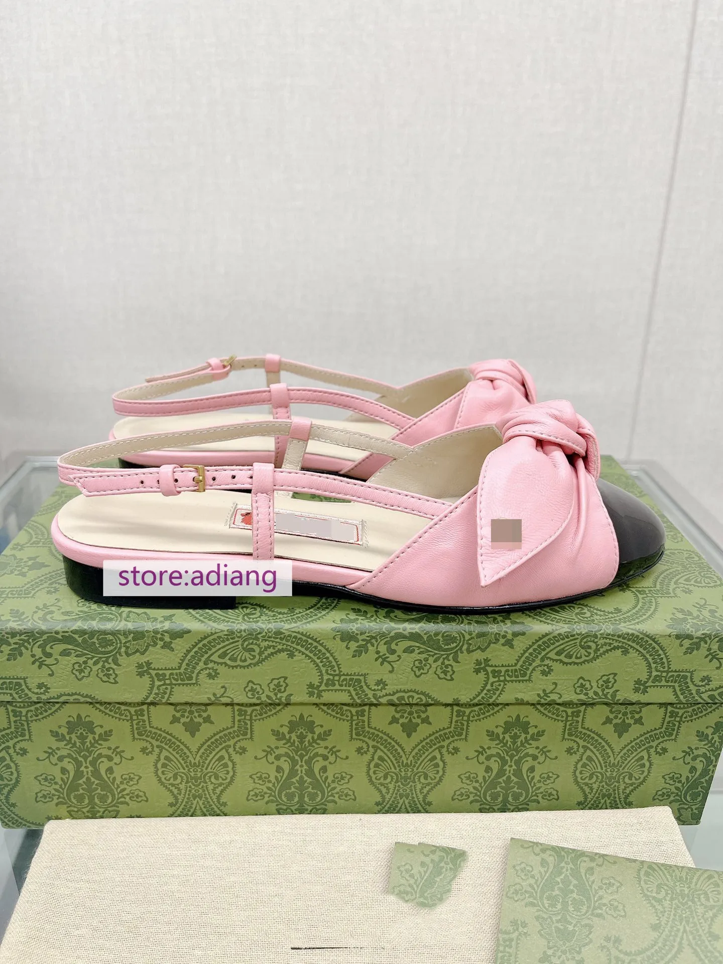 flats lamb leather bow sandals comfort beauty shoes 2023 summer 35-41 high quality