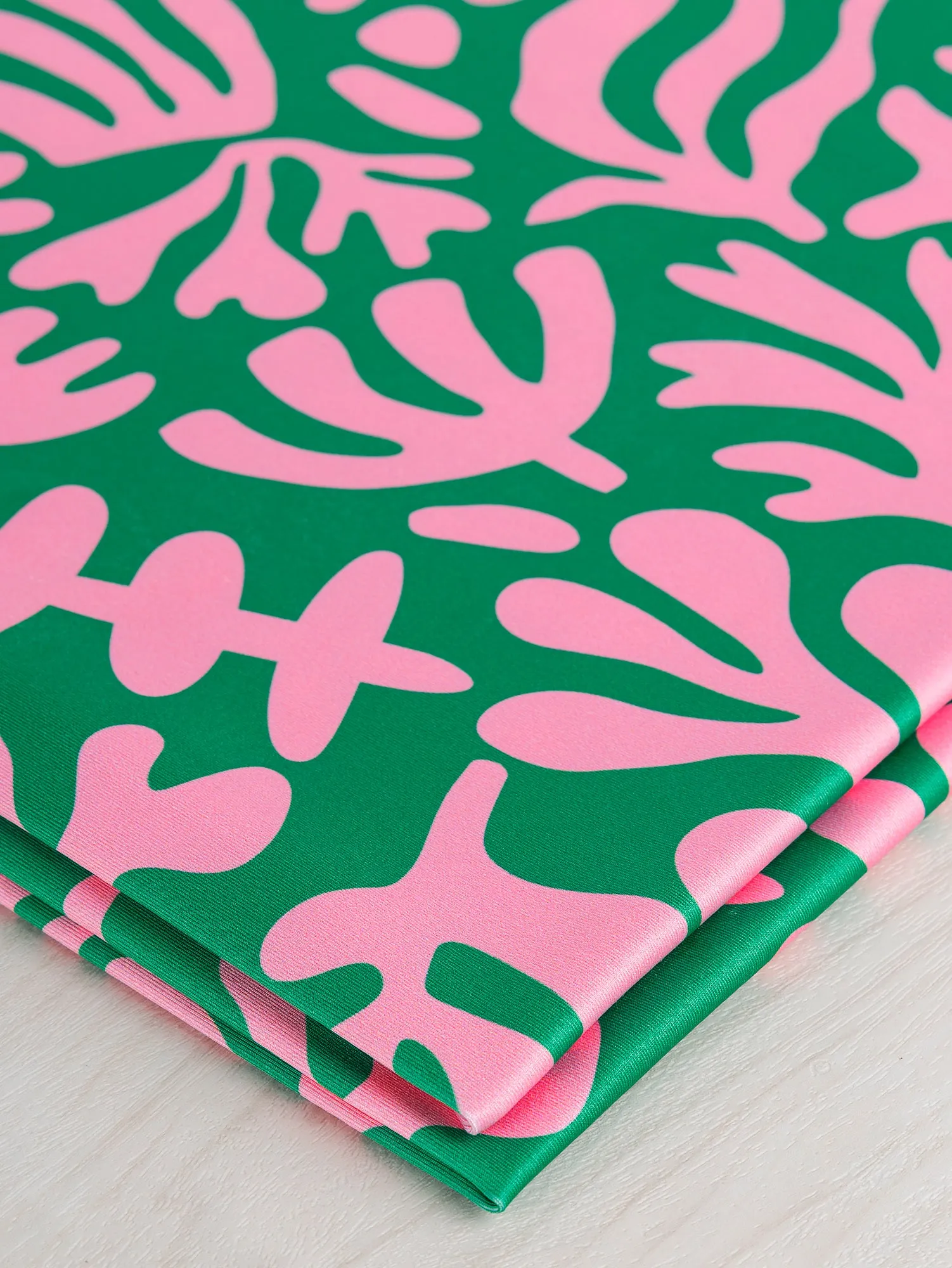 Floral Cut Out Recycled Swim Performance Knit - Green   Pink