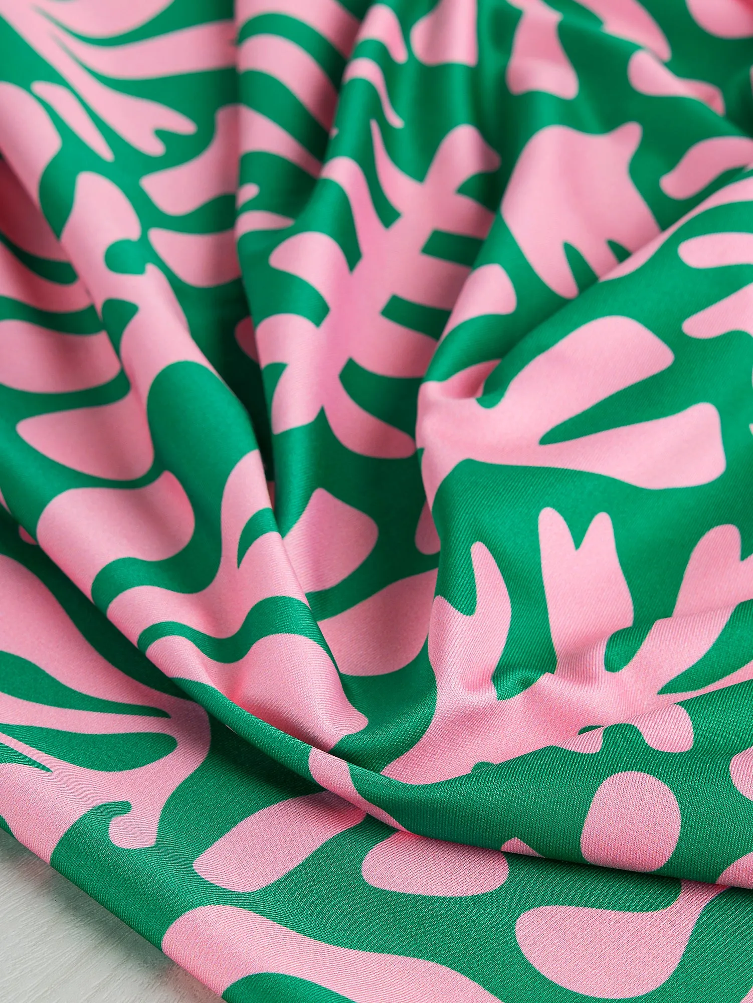 Floral Cut Out Recycled Swim Performance Knit - Green   Pink