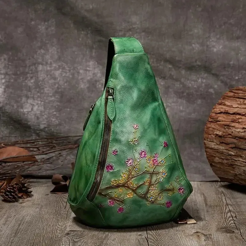 Floral Pattern Leather Backpack For Women