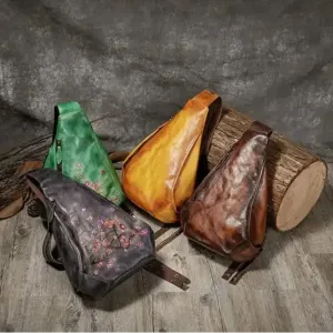 Floral Pattern Leather Backpack For Women