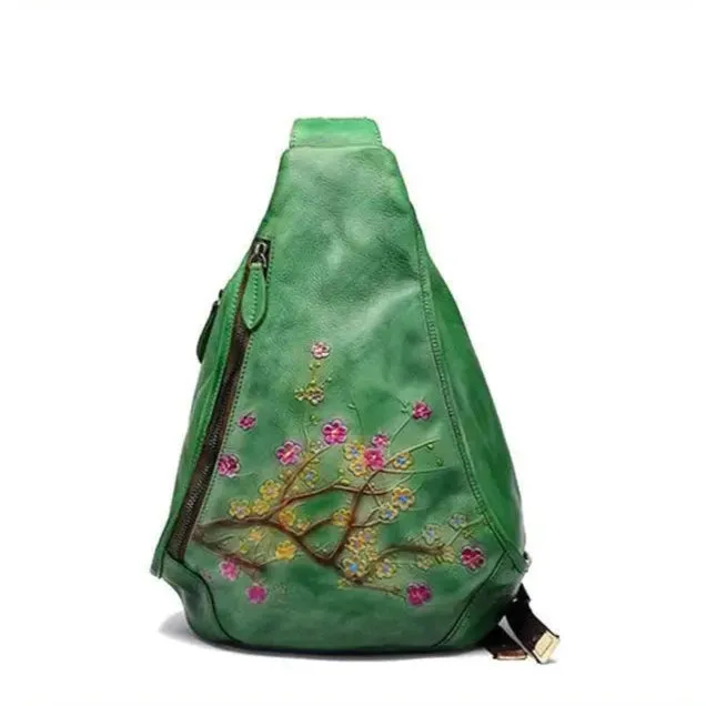 Floral Pattern Leather Backpack For Women