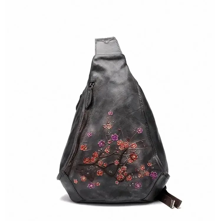 Floral Pattern Leather Backpack For Women