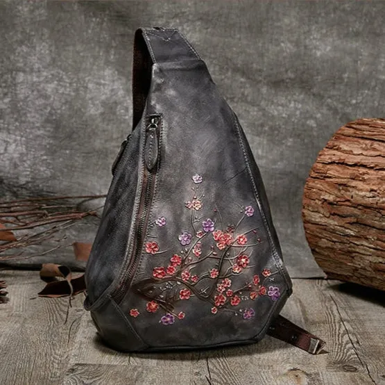 Floral Pattern Leather Backpack For Women