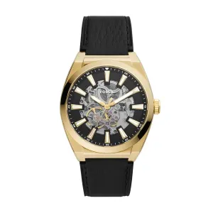 Fossil Everett Automatic Black Eco Leather Men's Watch - ME3208