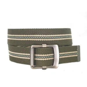 FREDRIK - Mens Khaki & Cream Canvas Webbing Belt