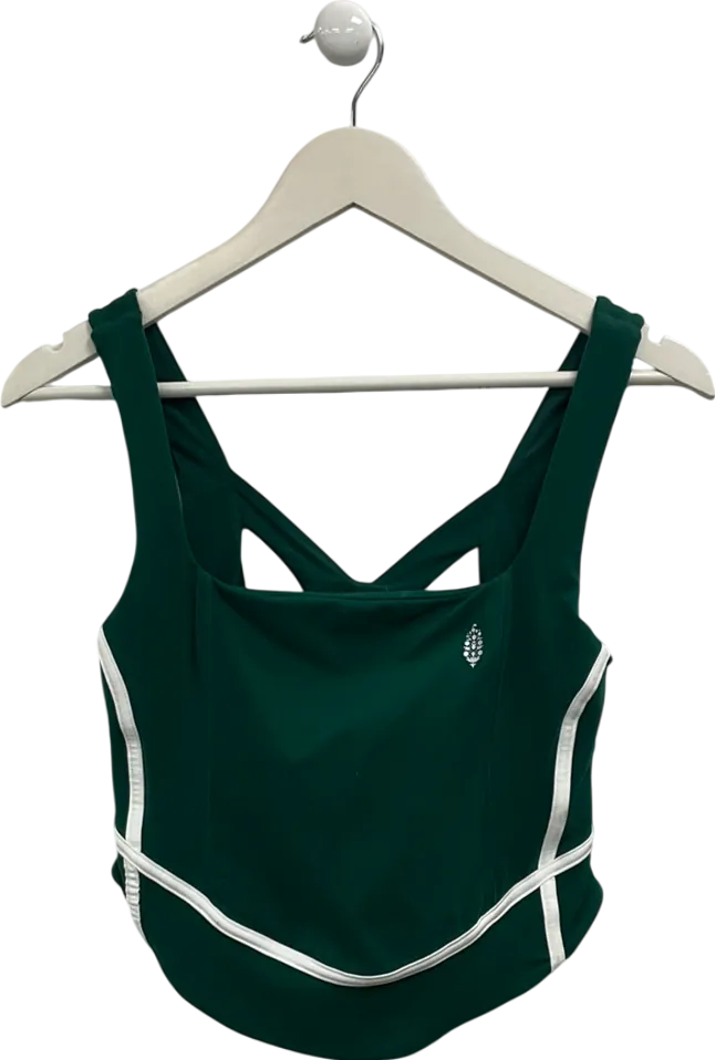 Free People Green Contrast Piping Cami UK M
