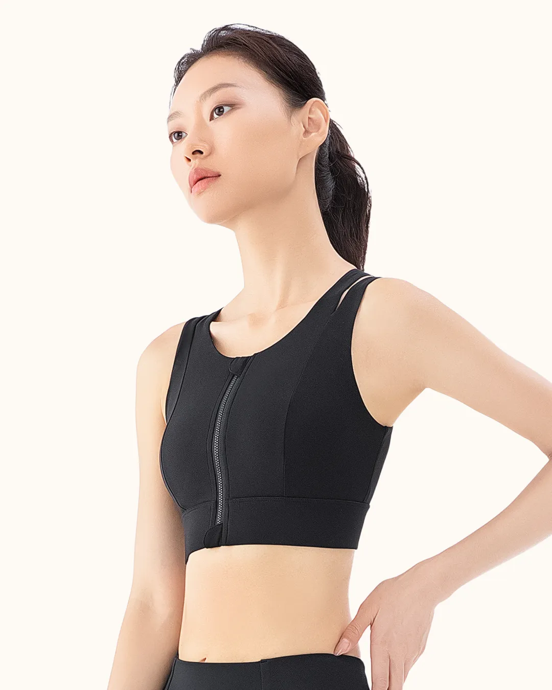 Front-Zip High Impact Sports Bra