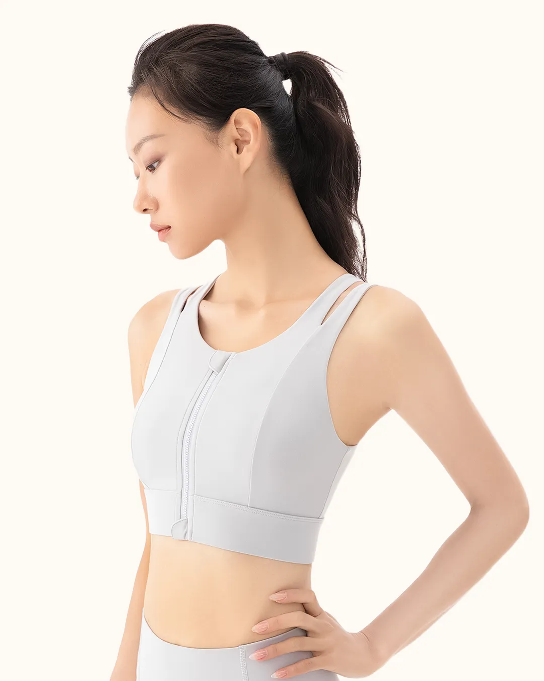 Front-Zip High Impact Sports Bra