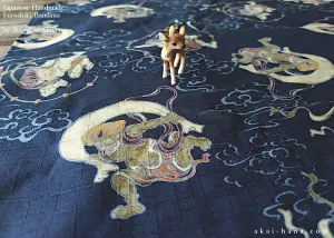 Furoshiki Reusable Fabric Wrap, Bandana, Fūjin Raijin ⦿fsjf0019