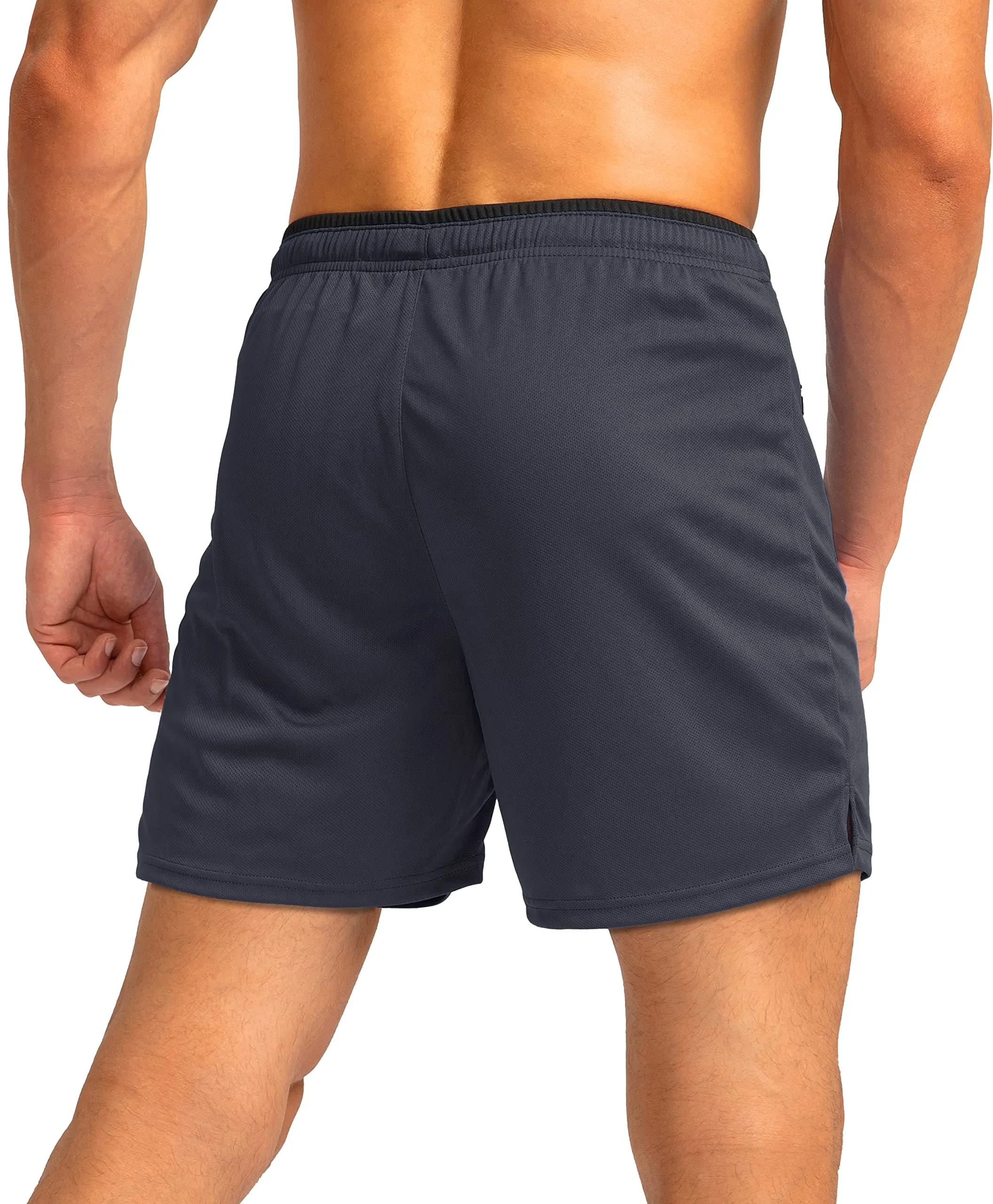 G Gradual Men's Running Shorts with Zipper Pockets Quick Dry Gym Athletic Workout 5" Shorts for Men (Dark Grey)