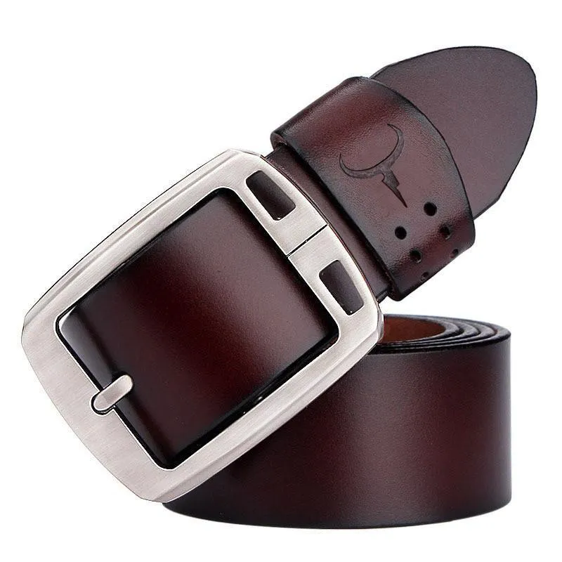 Genuine Cowhide Leather Belts For Men - Brown,Coffee,Black
