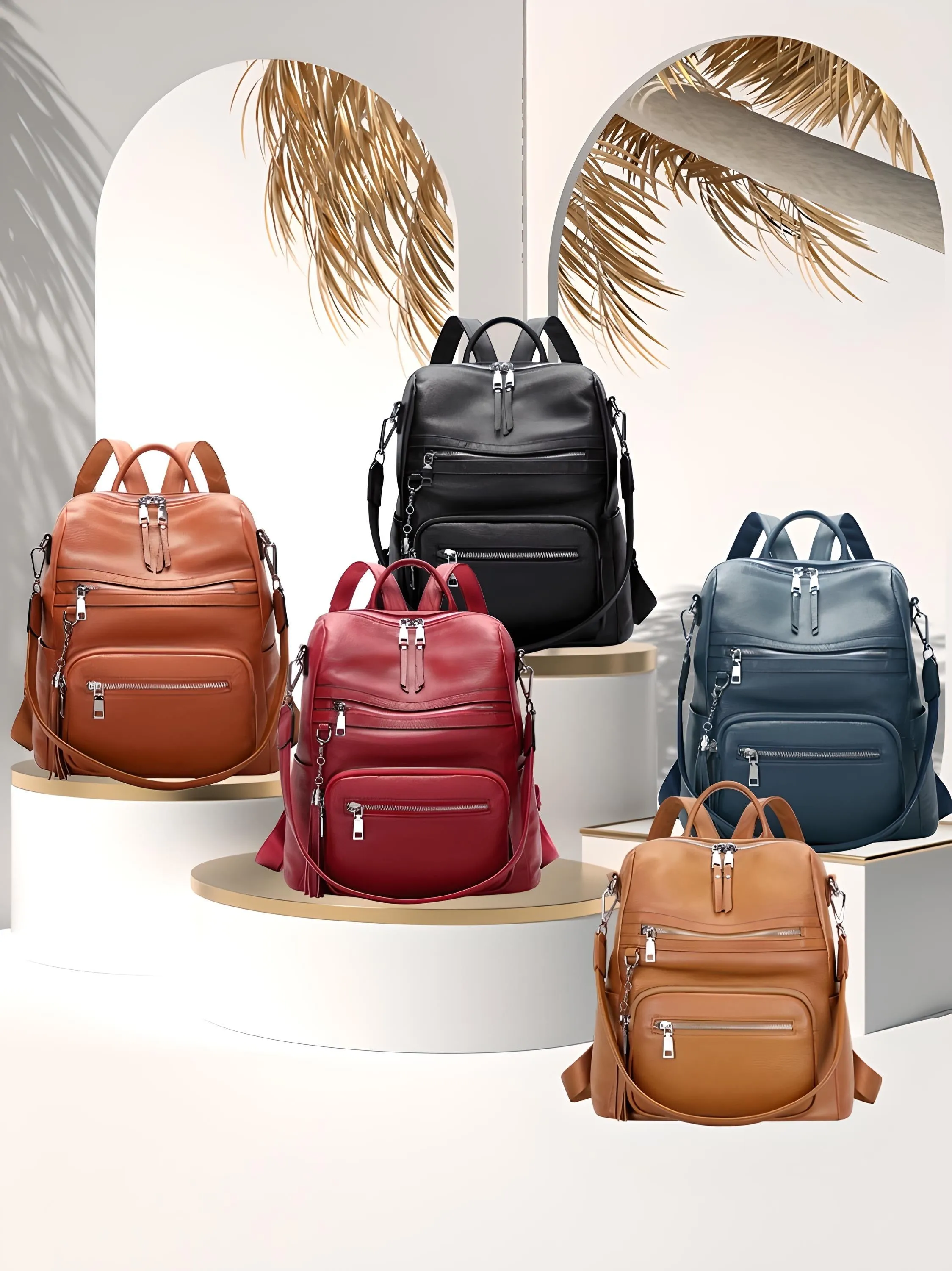 Genuine Leather Crossbody Backpack for Women