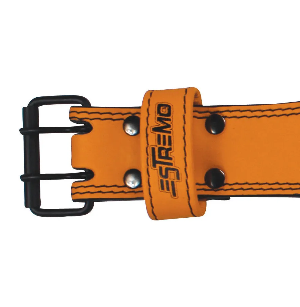 Genuine Leather Weightlifting Belt 6" Wide - Orange