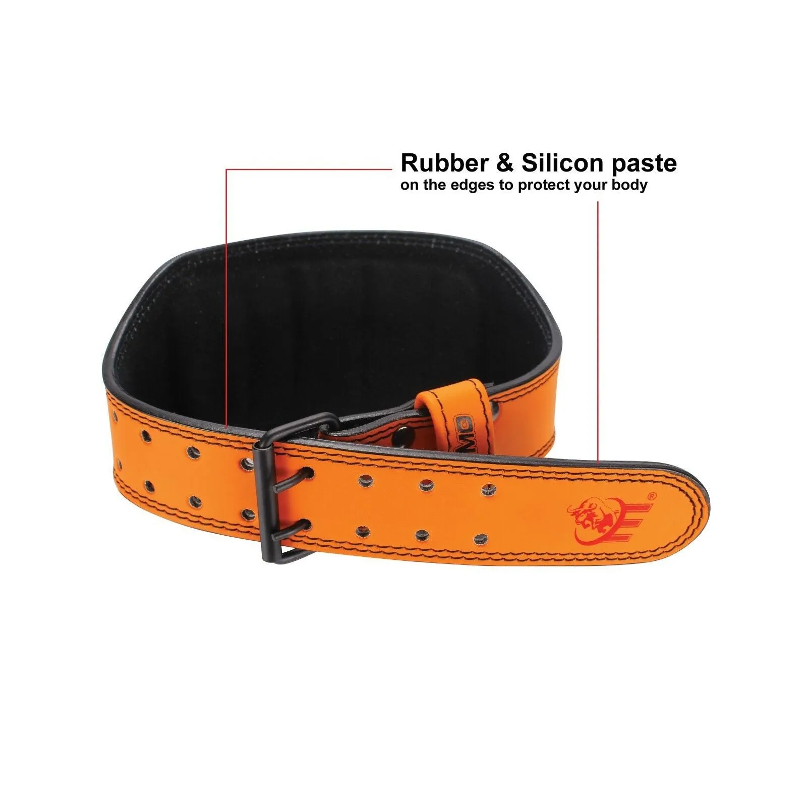 Genuine Leather Weightlifting Belt 6" Wide - Orange