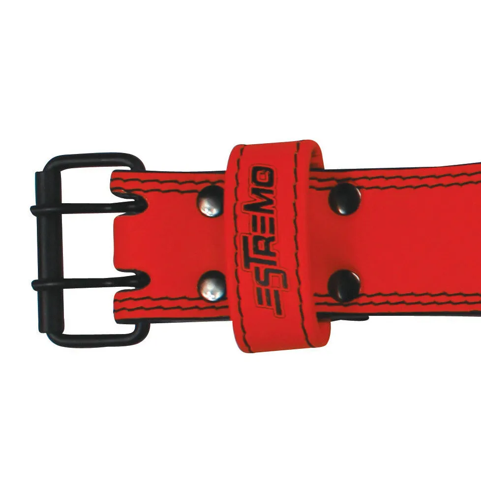 Genuine Leather Weightlifting Belt 6" Wide - Red