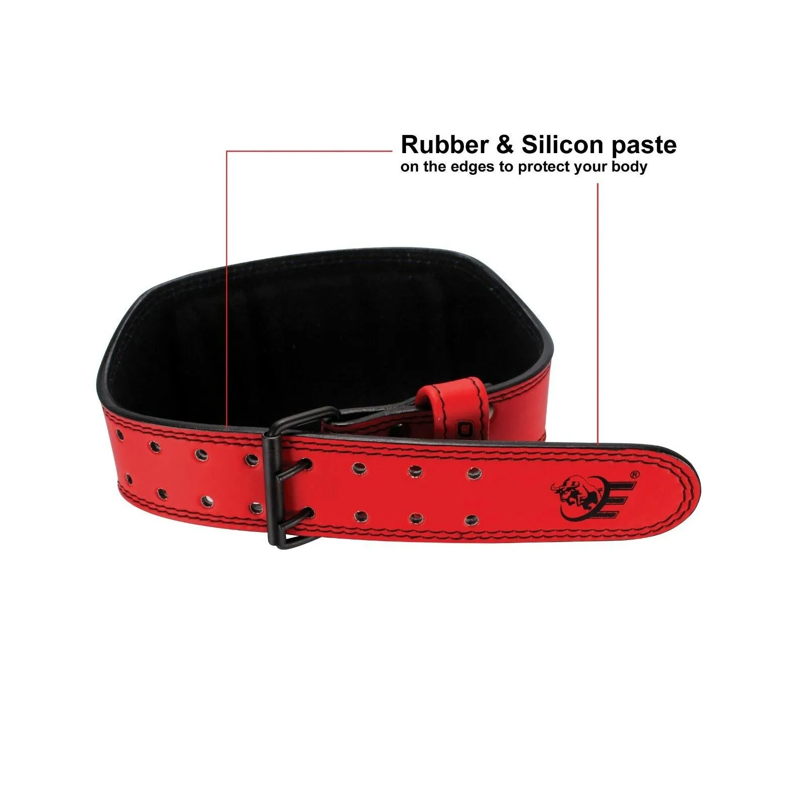 Genuine Leather Weightlifting Belt 6" Wide - Red