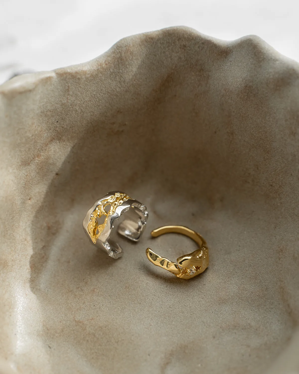 GEOLOGY Mismatched Ear Cuffs Set of 2